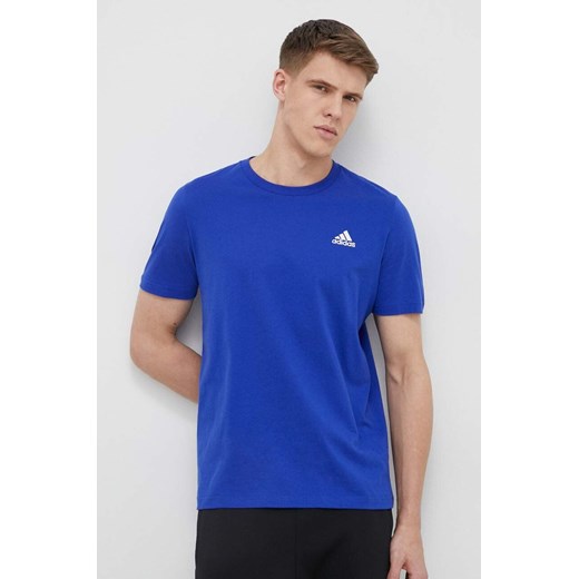 adidas t-shirt bawełniany kolor niebieski gładki IC9284 ze sklepu ANSWEAR.com w kategorii T-shirty męskie - zdjęcie 150829021