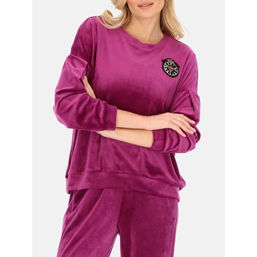 Welurowa fioletowa bluza L'AF Eden ze sklepu Eye For Fashion w kategorii Bluzy damskie - zdjęcie 150829861