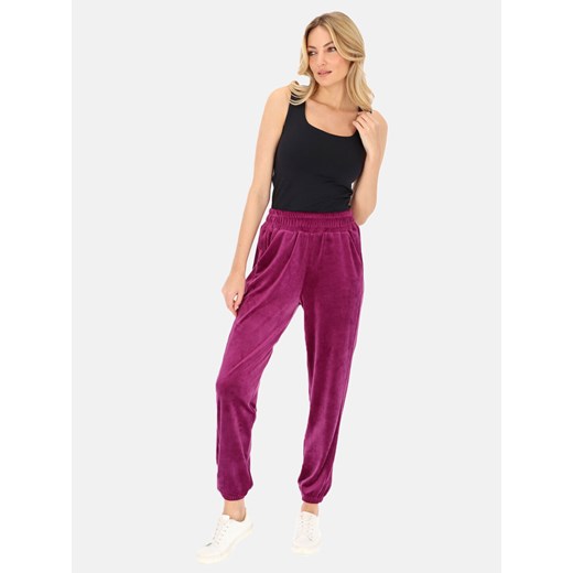 Welurowe fioletowe spodnie L'AF Eden ze sklepu Eye For Fashion w kategorii Spodnie damskie - zdjęcie 150836332