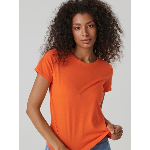 Sinsay - Koszulka bawełniana - Pomarańczowy Sinsay S Sinsay