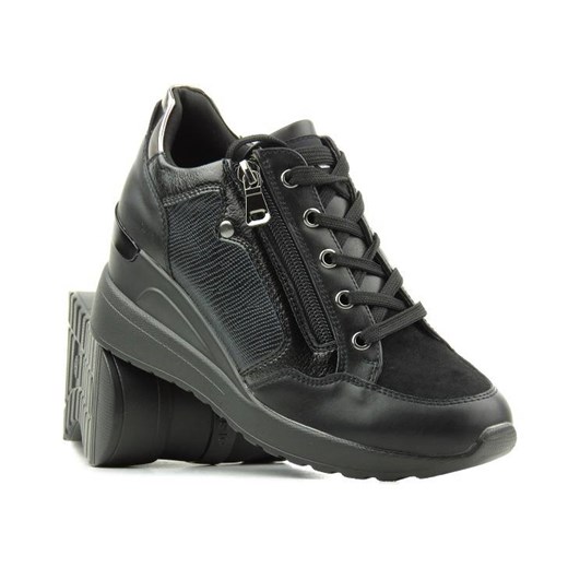 Czarne buty damskie sportowe na koturnie - INBLU IN000243 Inblu 39 wyprzedaż ulubioneobuwie
