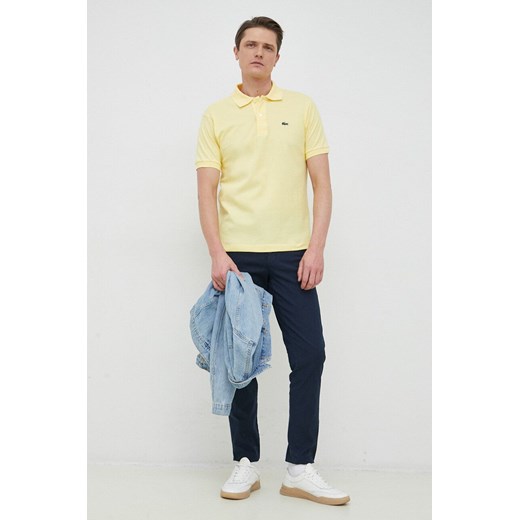 Lacoste polo bawełniane kolor żółty ze sklepu ANSWEAR.com w kategorii T-shirty męskie - zdjęcie 150850892