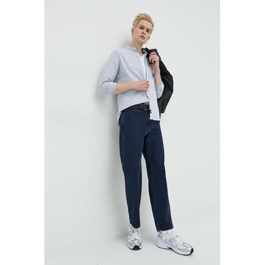 Hollister Co. koszula męska kolor niebieski regular ze stójką Hollister Co. XL ANSWEAR.com