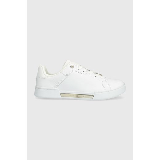 Białe buty sportowe damskie Tommy Hilfiger sneakersy płaskie sznurowane 