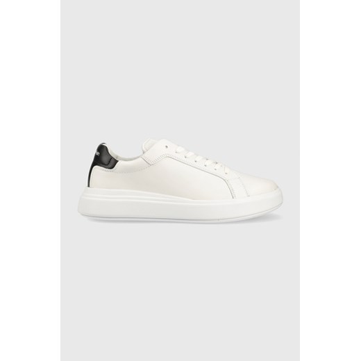 Calvin Klein sneakersy skórzane LOW TOP LACE UP LTH kolor biały HM0HM01016 ze sklepu ANSWEAR.com w kategorii Buty sportowe męskie - zdjęcie 150854483