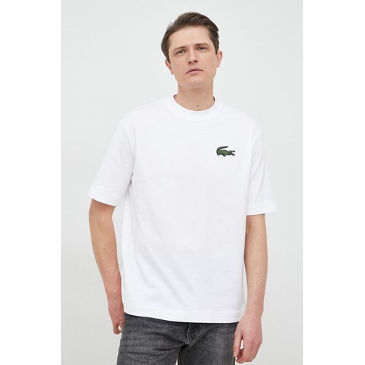 Lacoste t-shirt bawełniany kolor biały gładki Lacoste M ANSWEAR.com