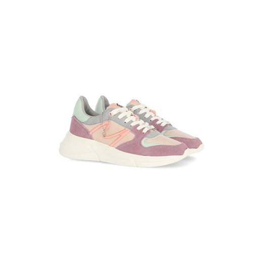 Wielokolorowe buty sportowe damskie Mexx sneakersy sznurowane płaskie