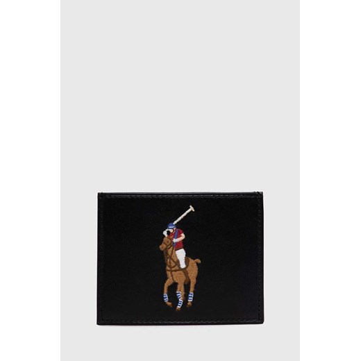Polo Ralph Lauren etui na karty skórzane kolor czarny ze sklepu ANSWEAR.com w kategorii Portfele męskie - zdjęcie 150877653