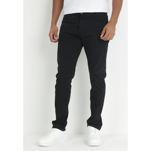 Czarne Spodnie Slim Ridhi ze sklepu Born2be Odzież w kategorii Spodnie męskie - zdjęcie 150881071