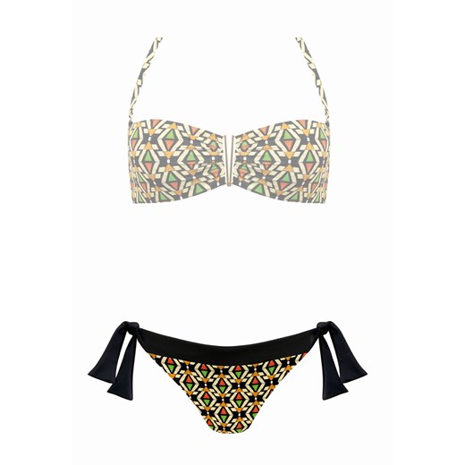 Wycięte figi od bikini wiązane geometric FD17D/869 Feba L (40) Feba