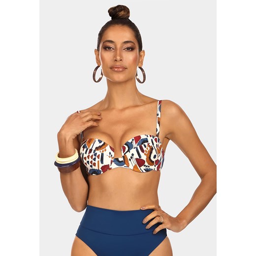 Góra bikini bardotka push-up Etno print FG72D/863 Feba S (36) Feba