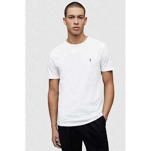 AllSaints t-shirt bawełniany BRACE TONIC CREW kolor biały gładki MD131G ze sklepu ANSWEAR.com w kategorii T-shirty męskie - zdjęcie 150901680