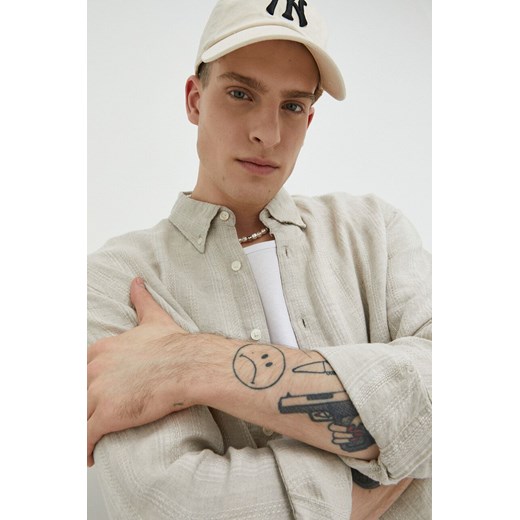 Koszula męska Abercrombie & Fitch z długimi rękawami z klasycznym kołnierzykiem 