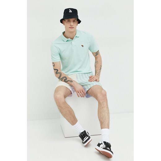 Abercrombie & Fitch polo męski kolor zielony z aplikacją Abercrombie & Fitch L ANSWEAR.com