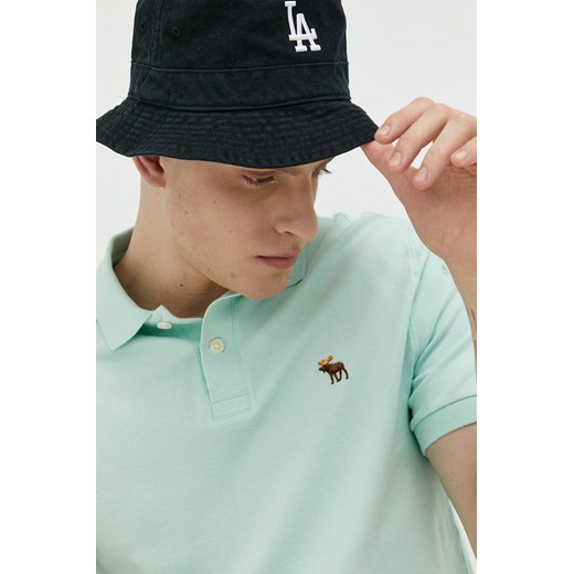 Abercrombie & Fitch polo męski kolor zielony z aplikacją Abercrombie & Fitch XL ANSWEAR.com