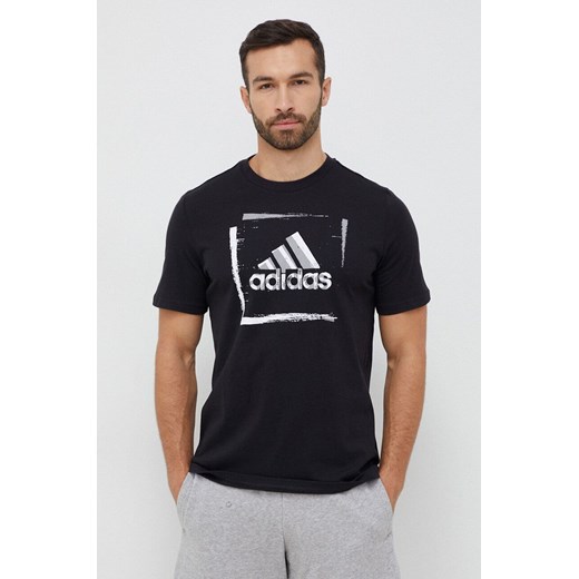 adidas t-shirt męski kolor czarny z nadrukiem S ANSWEAR.com