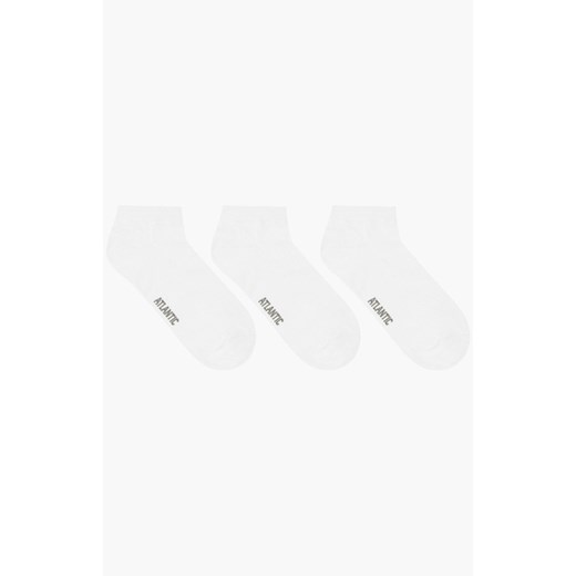 3-pack bawełniane białe skarpetki stopki damskie 3BLC-103, Kolor biały, Rozmiar 36-38, ATLANTIC ze sklepu Intymna w kategorii Skarpetki damskie - zdjęcie 150905642