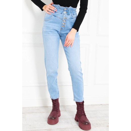 JASNE SPODNIE JEANSOWE MOM FIT Z GUZIKAMI -WYSOKI STAN ze sklepu olika.com.pl w kategorii Jeansy damskie - zdjęcie 150907831