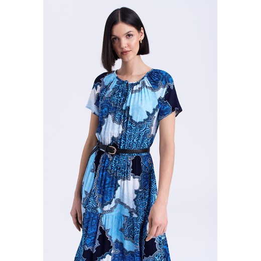 Sukienka z kolorowym nadrukiem Greenpoint 38 Greenpoint.pl