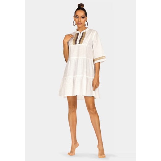 Tunika plażowa | Sukienka z haftami boho F225/818 Feba XXL (44) Feba