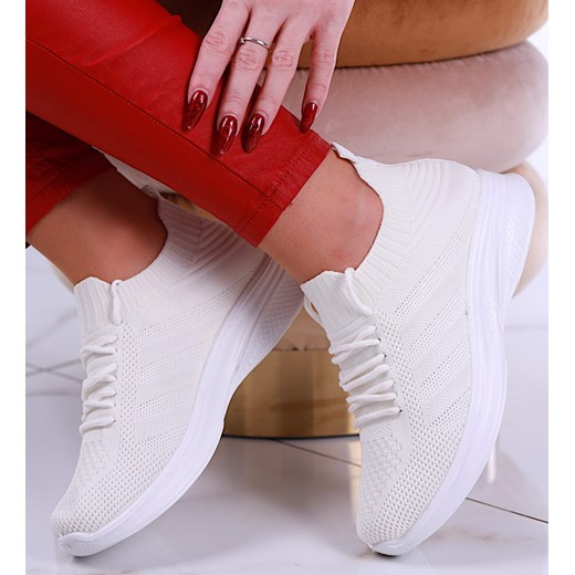 Sportowe buty damskie Ecru /F3-3 13318  T292/ ze sklepu Pantofelek24.pl w kategorii Buty sportowe damskie - zdjęcie 150951883