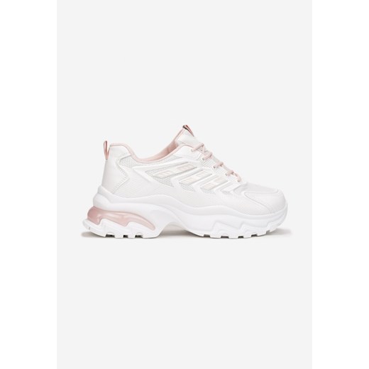 Biało-Różowe Sneakersy na Masywnej Podeszwie Zdobione Kolorowymi Wstawkami Renee 37 promocyjna cena renee.pl
