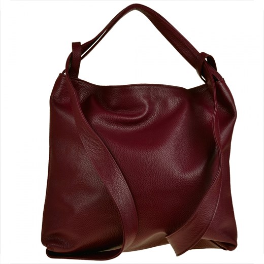 Torebko plecak duży skórzany bordo buraczek ze sklepu melon.pl w kategorii Torby Shopper bag - zdjęcie 151043640