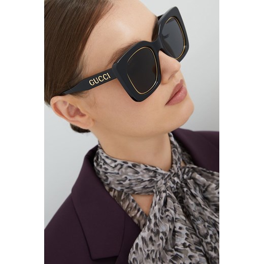 Gucci okulary przeciwsłoneczne damskie kolor czarny ze sklepu ANSWEAR.com w kategorii Okulary przeciwsłoneczne damskie - zdjęcie 151053330