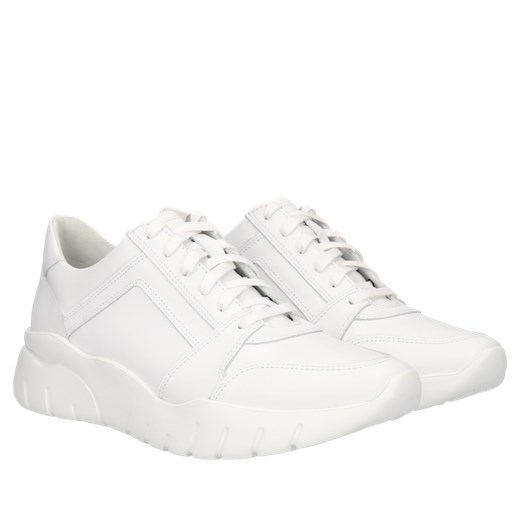 Buty sportowe damskie Conhpol sneakersy białe sznurowane płaskie 