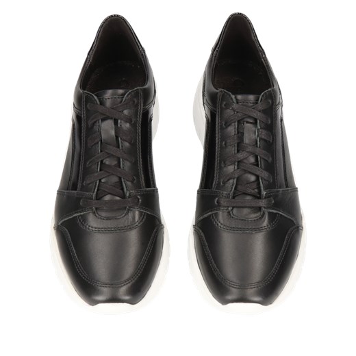 Buty sportowe damskie Conhpol sneakersy czarne sznurowane płaskie 