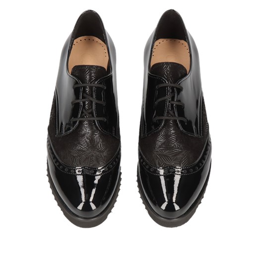 Czarne półbuty Emma, RE2533-03, Conhpol Relax, Konopka Shoes 41 okazja Konopka Shoes