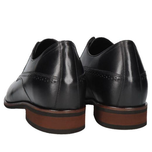 Czarne derby męskie z naturalnej skóry licowej, Konopka Shoes Conhpol 40 Konopka Shoes