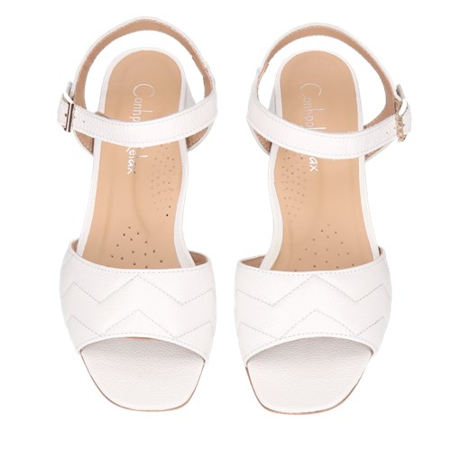 Białe sandały Claire, Conhpol Relax, RE2680-01, Konopka Shoes 42 Konopka Shoes okazja