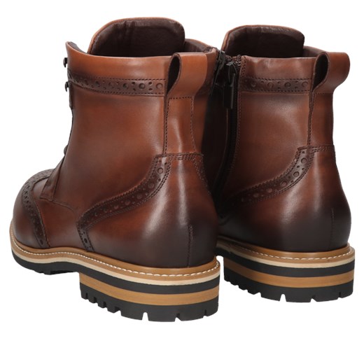Brązowe, skórzane trzewiki męskie Olivier, Konopka Shoes Conhpol 42 Konopka Shoes wyprzedaż