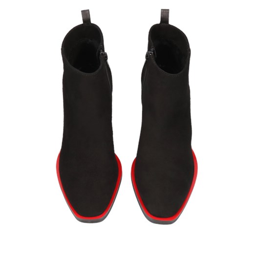 Czarne damskie botki Yasemin wykonane z zamszowej skóry, Konopka Shoes Conhpol Bis 38 promocja Konopka Shoes