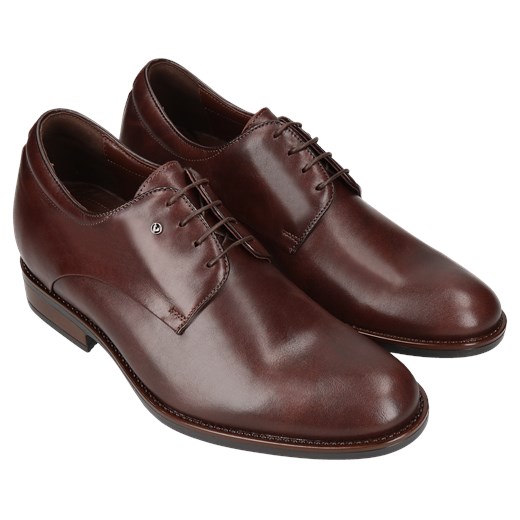 Brązowe buty podwyższające skórzane Bruce, Konopka Shoes Conhpol 39 Konopka Shoes