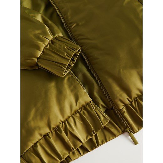 Kurtka damska Reserved zielona krótka bez kaptura 