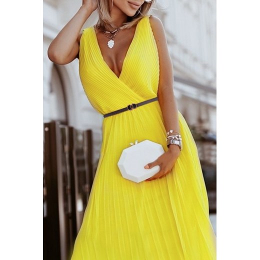 Sukienka SELOMINA YELLOW uniwersalny promocja Ivet Shop