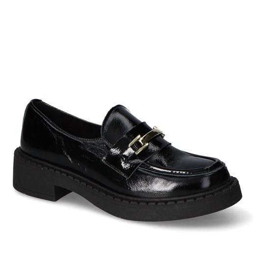 Mokasyny Lemar 20108 Naplak czarny+zł ze sklepu Arturo-obuwie w kategorii Mokasyny damskie - zdjęcie 151108163