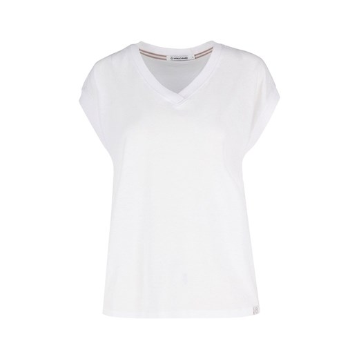 Bawełniany klasyczny t-shirt w kolorze białym T-SKY, Kolor biały, Rozmiar XS, Volcano S Primodo