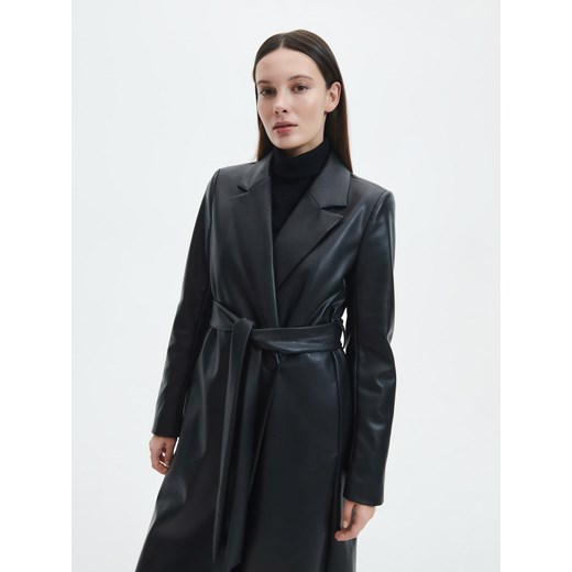 Reserved - Płaszcz z imitacji skóry - Czarny Reserved 42 Reserved
