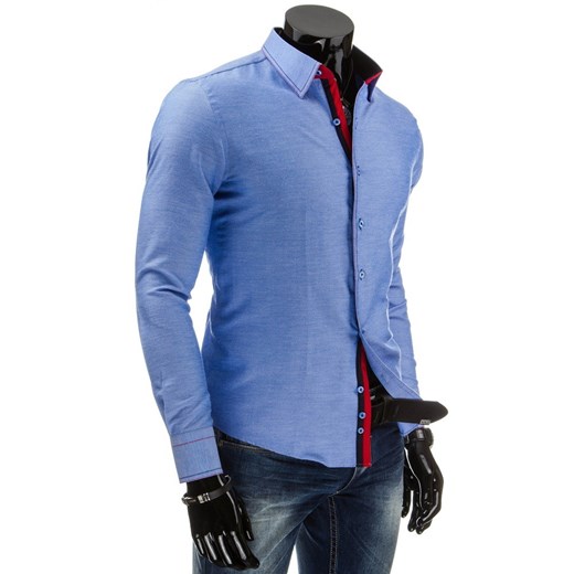 Koszula z długim rękawem (dx0713) dstreet niebieski bawełniane