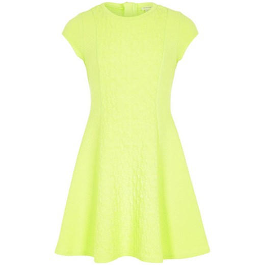 Girls lime cable textured dress river-island zolty 