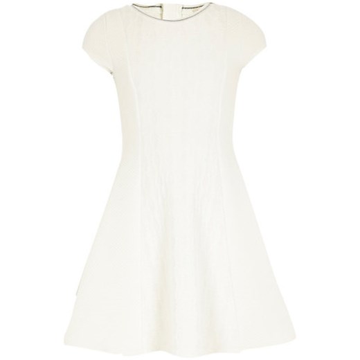 Girls white cable textured dress river-island  