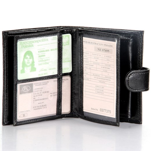 P148 czarny skórzany portfel męski skorzana-com bezowy z kieszeniami