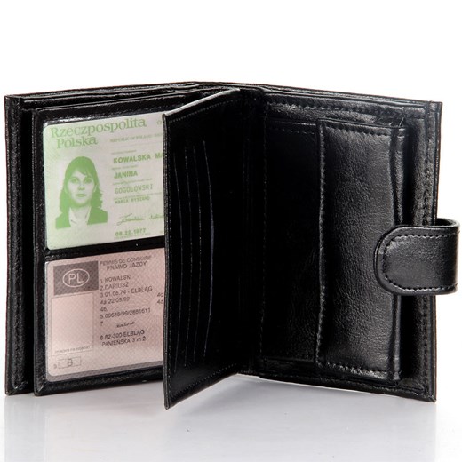 P148 czarny skórzany portfel męski skorzana-com czarny z zamkiem