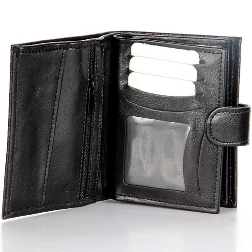 P148 czarny skórzany portfel męski skorzana-com szary miejsce na karty kredytowe