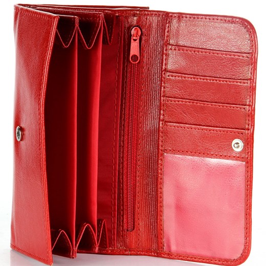 P8 czerwony portfel skórzany damski skorzana-com brazowy z kieszeniami