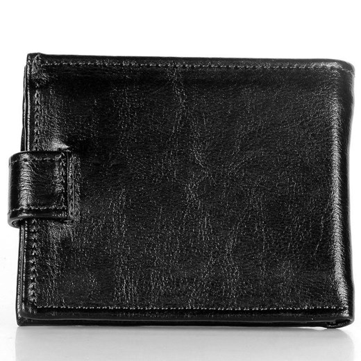 P153 czarny skórzany portfel męski skorzana-com czarny przezroczysta kieszeń