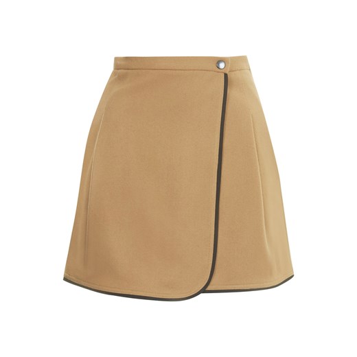 Melton Wool Wrap Mini Skirt by Boutique topshop brazowy mini